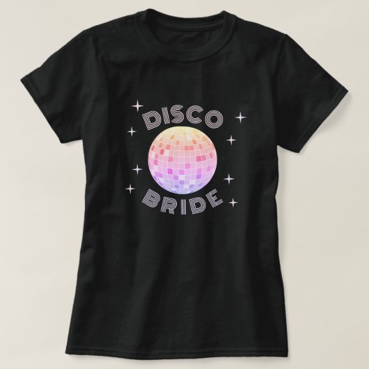 Rosa Disco Ball 70er Bachelorette Disco T-Shirt (Design vorne)