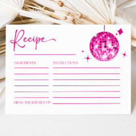 Rosa Disco Ball Brautparty Rezept Karten