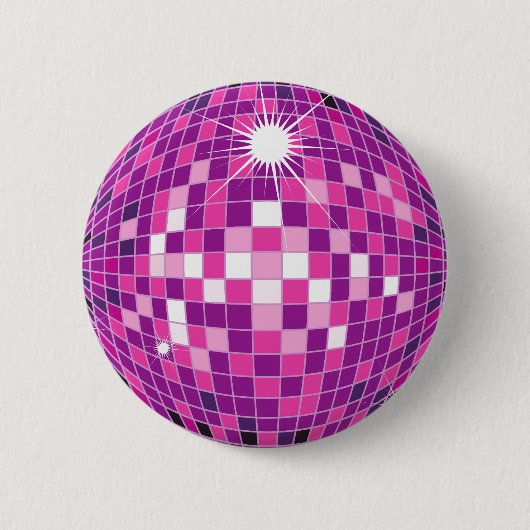 Rosa Disco Ball Button (Vorderseite)