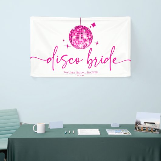 Rosa Disco Ball Disco Bridge Brautparty Banner (Messeveranstaltung)