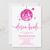 Rosa Disco Ball Disco Bridge Brautparty Einladung (Vorderseite)