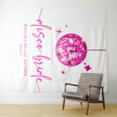 Rosa Disco Ball Disco Bridge Brautparty Wandteppich (Beispiel (Horizontal))