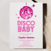Rosa Disco Ball Disco Kinderdusche Einladung