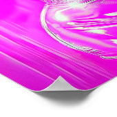 Rosa Disco Ball Mädchen Kopf Poster, Mädchenhaftes Poster (Ecke)