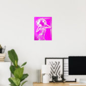Rosa Disco Ball Mädchen Kopf Poster, Mädchenhaftes Poster (Heimbüro)