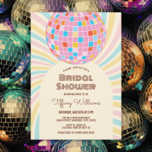 Rosa Disco Ball Retro Groovy Brautparty