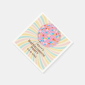 Rosa Disco Ball Retro Groovy Junggeselinnen-Abschi Serviette (Ecke)