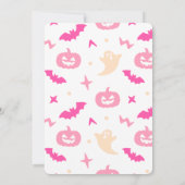 Rosa Disco Ball Skelett Halloween-Party für Mädche Einladung (Rückseite)