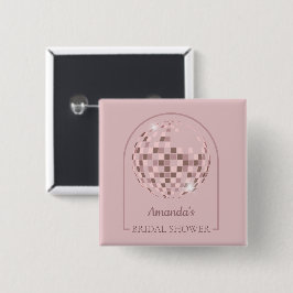 Rosa Disco Boogie Brautparty Button