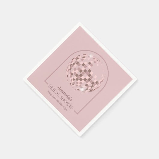 Rosa Disco Boogie Brautparty Serviette (Ecke)