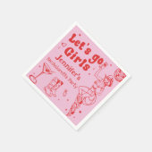 Rosa Disco Cowgirl Rodeo Junggeselinnen-Abschied Serviette (Ecke)