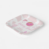 Rosa Disco Cowgirl Western Rodeo Birthday Bash Pappteller (Gewinkelt)