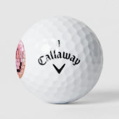 Rosa Disco-Kugel Golfball (Logo)