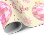 Rosa Disco-Kugel-Weihnachtspapier Geschenkpapier (Rolleneckpunkt)