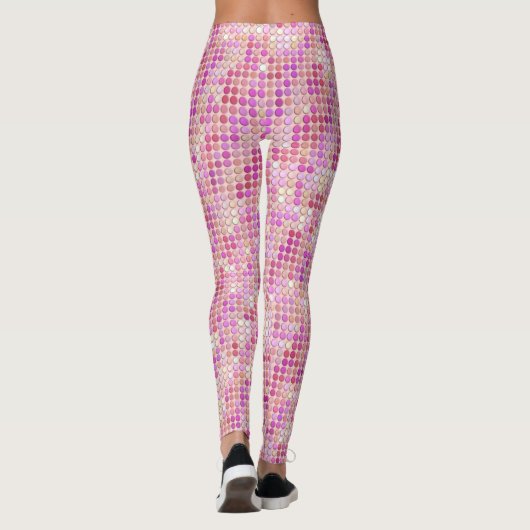 Rosa Disco-Punkte Leggings (Rückseite)