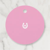 Rosa Disco Rodeo Wild West Girl Geschenkanhänger (Rückseite)