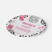 Rosa Disco Rodeo Wild West Girl Pappteller (Schrägansicht)