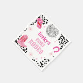 Rosa Disco Rodeo Wild West Girl Serviette (Ecke)
