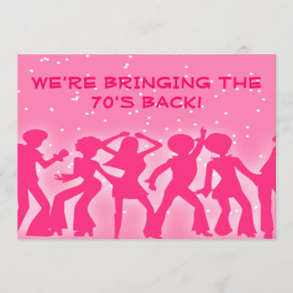 Rosa Disco-Thema 70er Jahre Party Einladung
