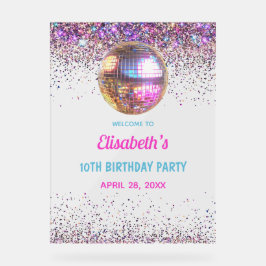 Rosa Disco-Trendy in meinen zweistelligen Ära zum  Acrylschild