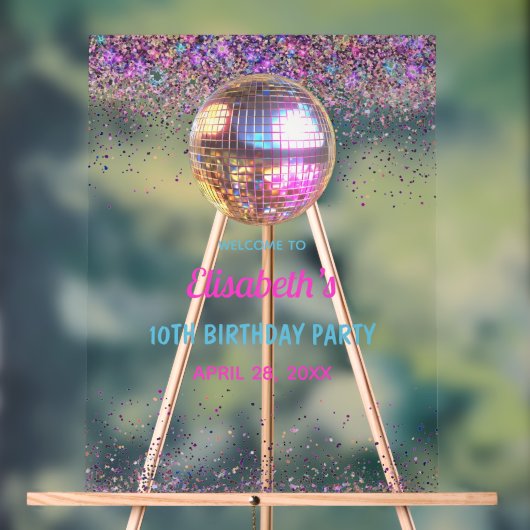 Rosa Disco-Trendy in meinen zweistelligen Ära zum  Acrylschild (Neutral)