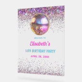 Rosa Disco-Trendy in meinen zweistelligen Ära zum  Acrylschild (Winkel)