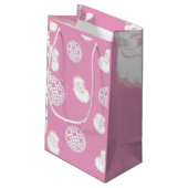 Rosa Disco-Weihnachtsmann Kleine Geschenktüte (Rückseite Schrägansicht)