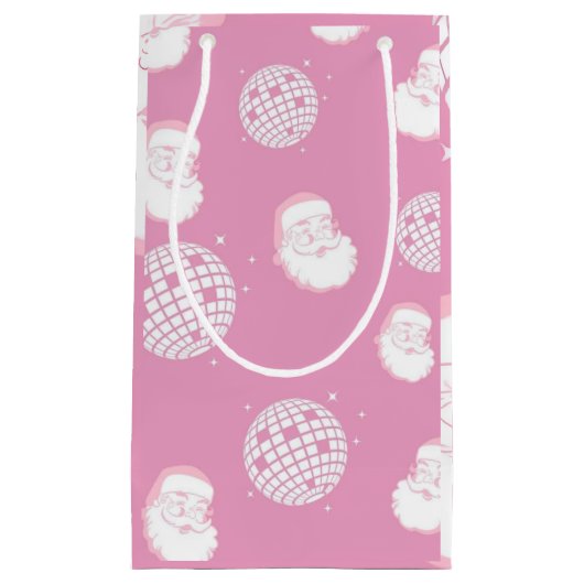 Rosa Disco-Weihnachtsmann Kleine Geschenktüte (Vorderseite)