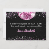 Rosa Diskothek Ball Eras Geburtstag Dankeskarte (Rückseite)