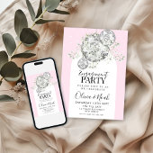 Rosa Diskothek Ball Gypsophila Engagement Party Einladung