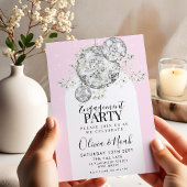 Rosa Diskothek Ball Gypsophila Engagement Party Einladung