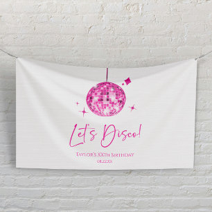 Rosa Diskothek Ball Let's Disco Geburtstagsparty Banner