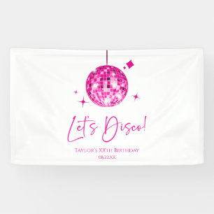 Rosa Diskothek Ball Let's Disco Geburtstagsparty Banner