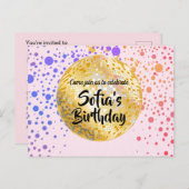 Rosa Diskothek Ball Postcard Einladung (Vorne/Hinten)