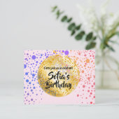 Rosa Diskothek Ball Postcard Einladung (Stehend Vorderseite)