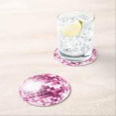 Rosa Diskothek Ball Round Untersetzer (Vor Ort)