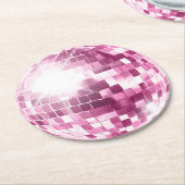 Rosa Diskothek Ball Round Untersetzer (Angewinkelt)