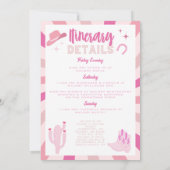 Rosa Diskothek Cowgirl Einladung (Rückseite)