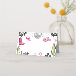 Rosa Diskothek Cowgirl Food Label Platzkarte