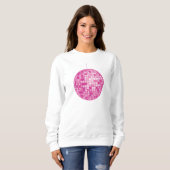 Rosa Diskothek, Spiegelball, Retro, 70er, 80er, Sweatshirt (Vorne ganz)