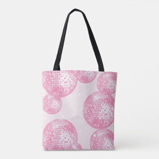 Rosa Diskotheken und weiße Steine, Girly Retro Tasche (Rückseite)