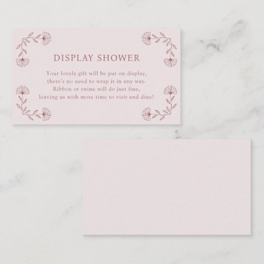 Rosa Display-Duschkarte Begleitkarte (Vorne/Hinten)