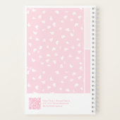 Rosa Ditsy Blumen Vertikales Paletten Notizbuch (Rückseite)