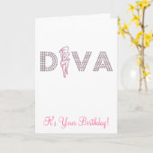 Rosa Diva Karte (Gelbe Blume)