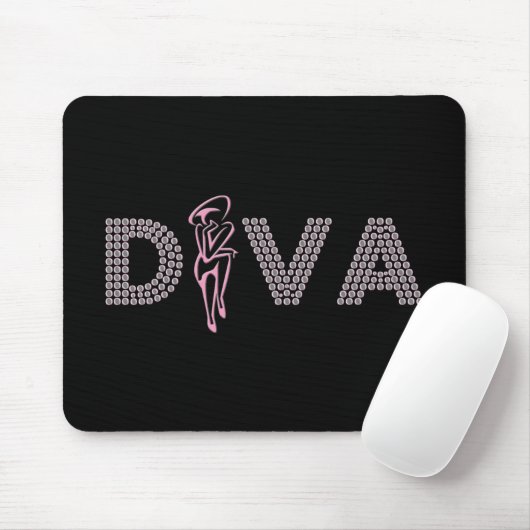 Rosa Diva Mousepad (Mit Mouse)