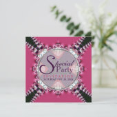 Rosa Diva Princess Special Party Einladung (Stehend Vorderseite)