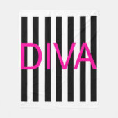 Rosa Diva Schwarz-Weiß Fleecedecke (Vorderseite)