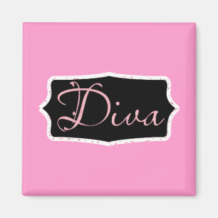 Rosa Diva-Wort-Kunst - besonders angefertigt Magnet