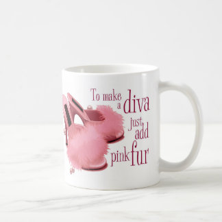 Rosa Divapelzpantoffel Kaffeetasse