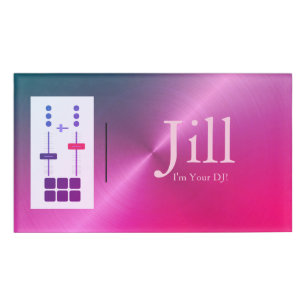 Rosa DJ Namenschild